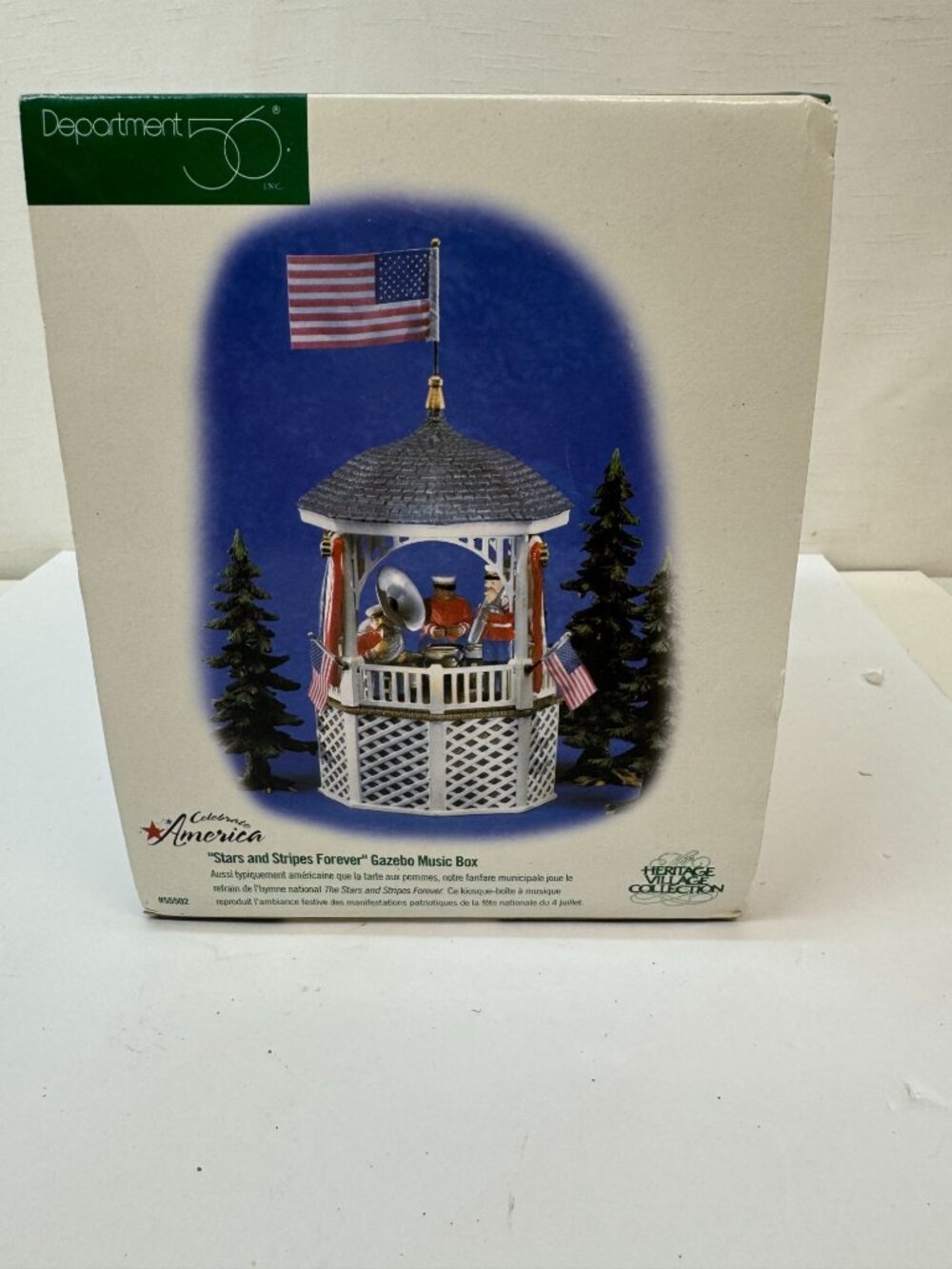 Dept 56 Stars and Stripes Music box-Retired 1999